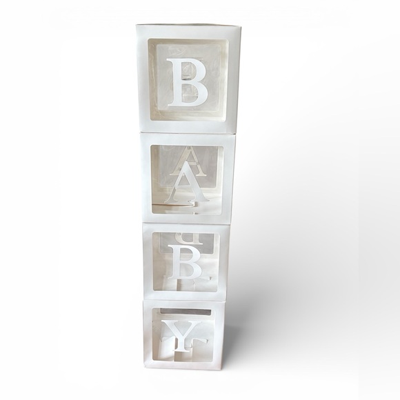 Other - White BABY Shower Balloon Filler Blocks